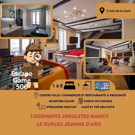 Duplex Jeanne D'arc Billard Baby En Option Escape Game Insolites Appartement *